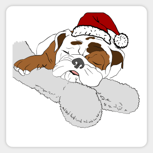 Christmas bulldog Sticker